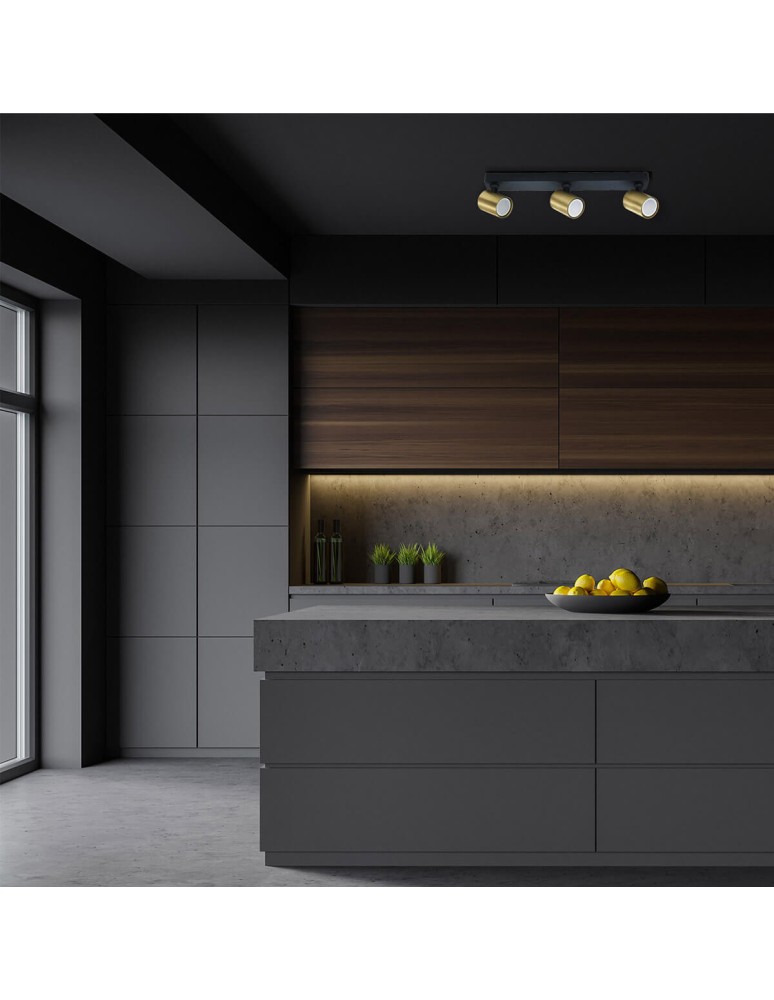 Spotlight ceiling lamps - Light Prestige Snow 3 spot gold LP-731/3W GD 3xGU10 black/gold - product kolory-swiatla.pl 5