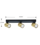 Spotlight ceiling lamps - Light Prestige Snow 3 spot gold LP-731/3W GD 3xGU10 black/gold - product 10