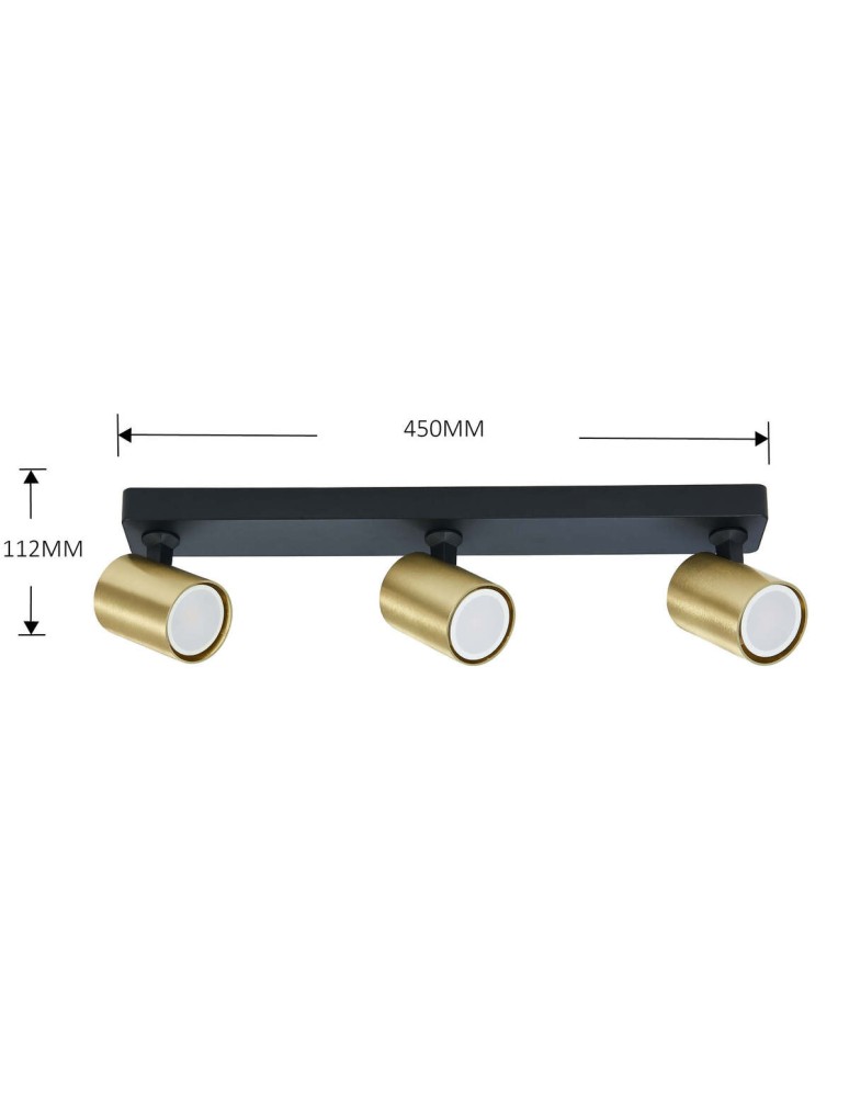 Spotlight ceiling lamps - Light Prestige Snow 3 spot gold LP-731/3W GD 3xGU10 black/gold - product kolory-swiatla.pl 10