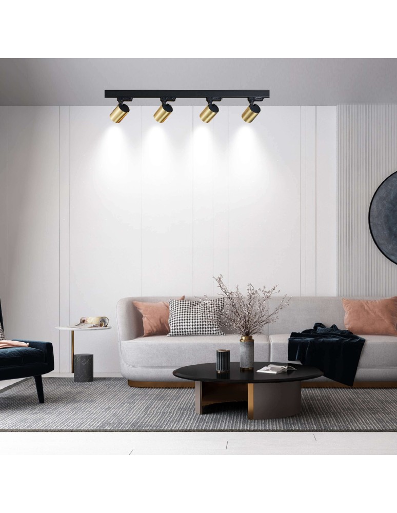 Ready-made rail kits - Light Prestige Snow SET 1F gold LP-737 GD SET 4xGU10 black/gold - product kolory-swiatla.pl 5