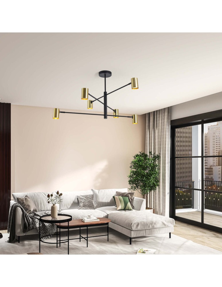Modern pendant lamps - Light Prestige Snow 6 gold xGU10 Gold/Black LP-731/6P GD - product kolory-swiatla.pl 2