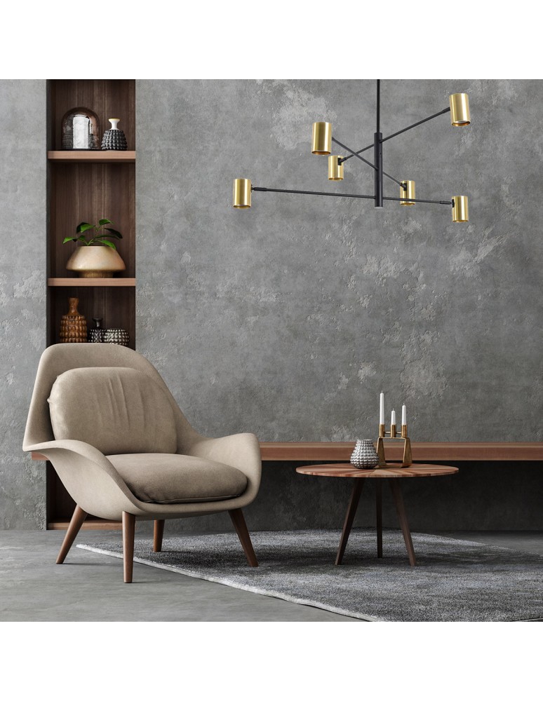Modern pendant lamps - Light Prestige Snow 6 gold xGU10 Gold/Black LP-731/6P GD - product kolory-swiatla.pl 3
