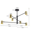 Modern pendant lamps - Light Prestige Snow 6 gold xGU10 Gold/Black LP-731/6P GD - product 14