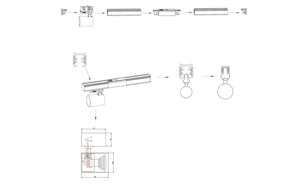 Light Prestige Snow System 3F GU10 4x50W biały LP-737 WH SET 3F