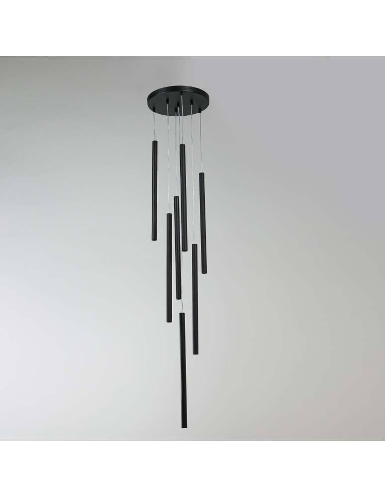 Pendant lamps - Light Prestige Lungo 7 black pendant lamp LP-894/7P BK 7xG9 black - product kolory-swiatla.pl 7