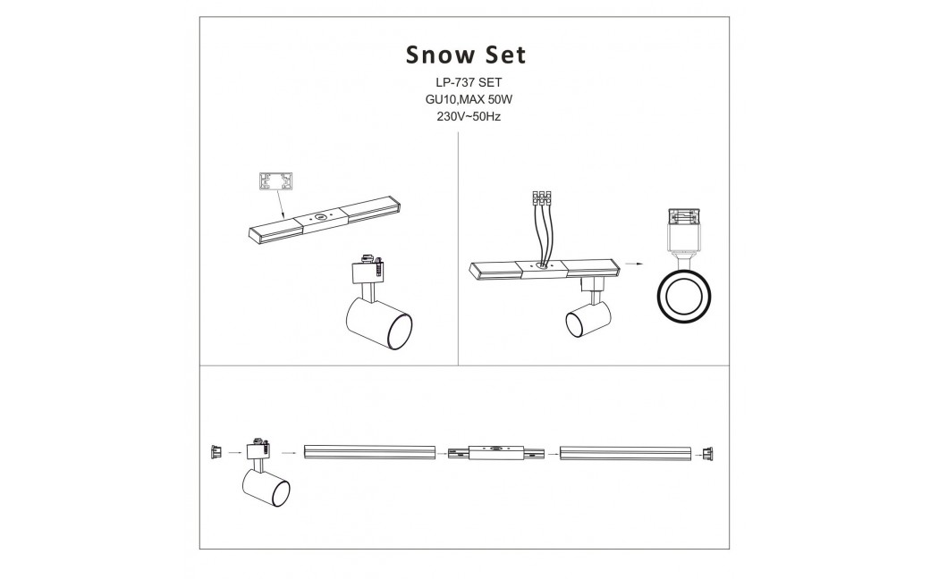 Light Prestige Snow reflektor 3F czarny 1xGU10 czarny