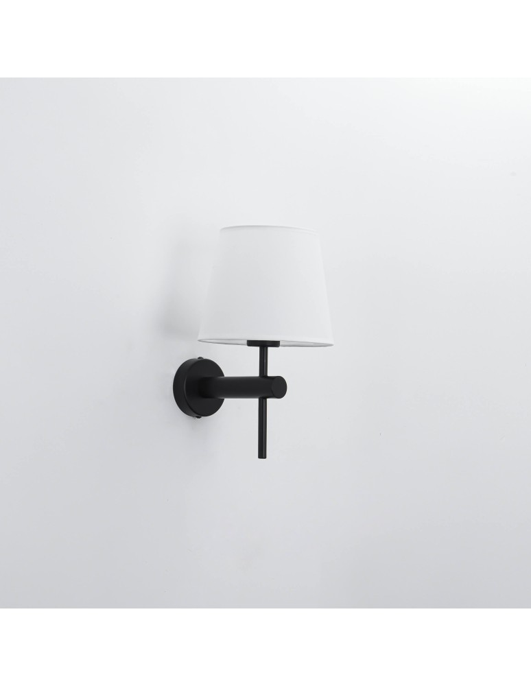 Wall lamps with lampshade - Light Prestige Tivoli wall lamp black E27 black / white LP-1133/1W BK - product kolory-swiatla.pl 4
