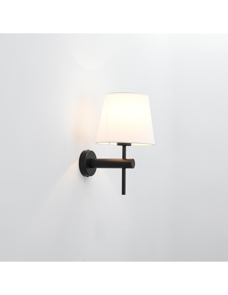 Wall lamps with lampshade - Light Prestige Tivoli wall lamp black E27 black / white LP-1133/1W BK - product kolory-swiatla.pl 5