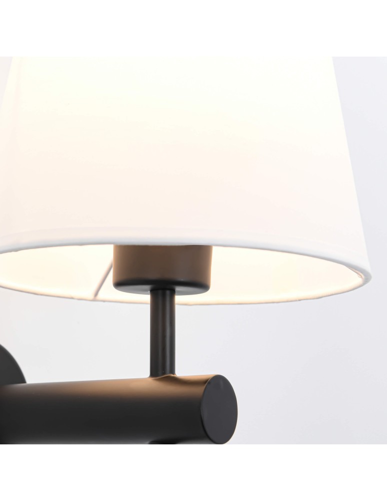 Wall lamps with lampshade - Light Prestige Tivoli wall lamp black E27 black / white LP-1133/1W BK - product kolory-swiatla.pl 7