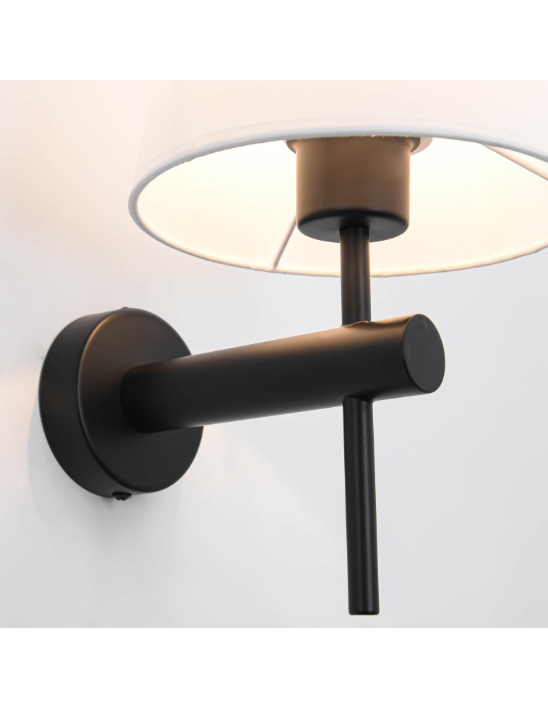 Wall lamps with lampshade - Light Prestige Tivoli wall lamp black E27 black / white LP-1133/1W BK - product kolory-swiatla.pl 8