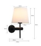 Wall lamps with lampshade - Light Prestige Tivoli wall lamp black E27 black / white LP-1133/1W BK - product 10