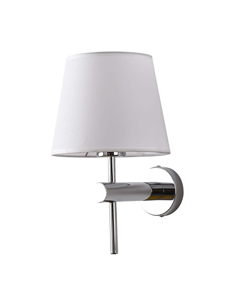 Wall lamps with lampshade - Light Prestige Tivoli wall lamp chrome E27 silver/white LP-1133/1W CH - product kolory-swiatla.pl 1