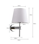 Wall lamps with lampshade - Light Prestige Tivoli wall lamp chrome E27 silver/white LP-1133/1W CH - product 4