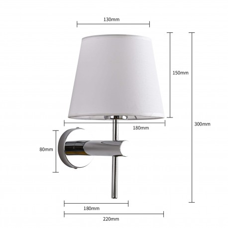 Light Prestige Tivoli kinkiet chrom E27 srebnry/biały LP-1133/1W CH