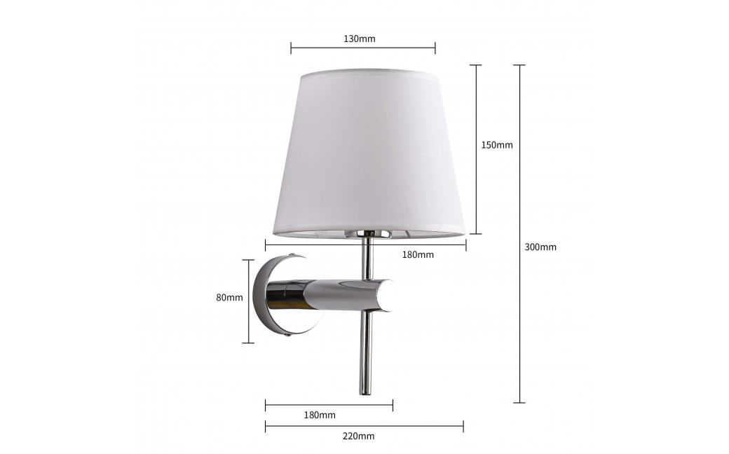 Light Prestige Tivoli kinkiet chrom E27 srebnry/biały LP-1133/1W CH