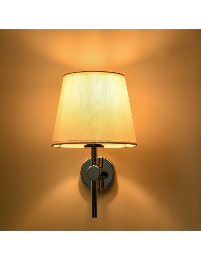 Wall lamps with lampshade - Light Prestige Tivoli wall lamp chrome E27 silver/white LP-1133/1W CH - product kolory-swiatla.pl 6