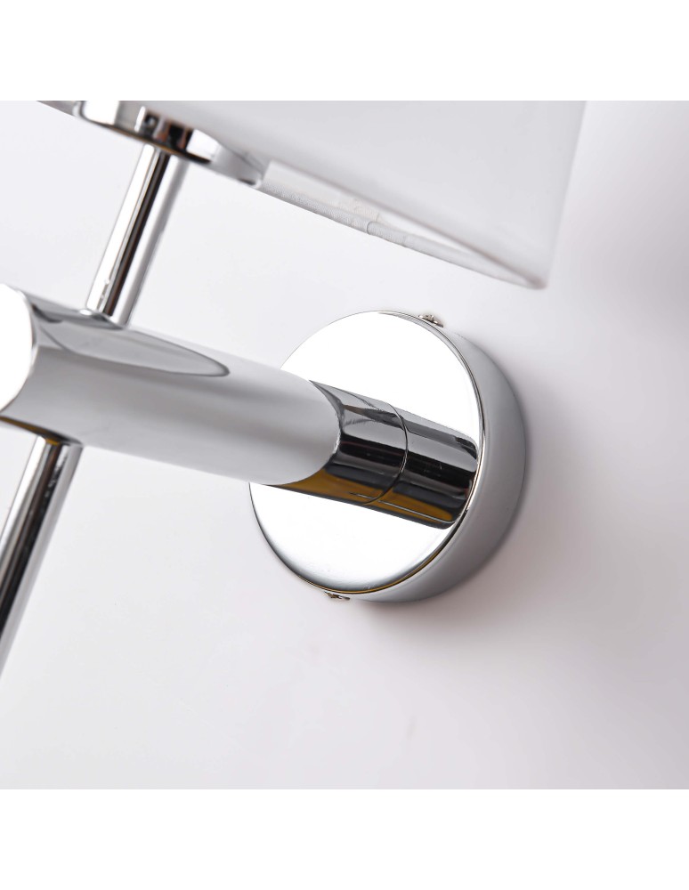 Wall lamps with lampshade - Light Prestige Tivoli wall lamp chrome E27 silver/white LP-1133/1W CH - product kolory-swiatla.pl 8