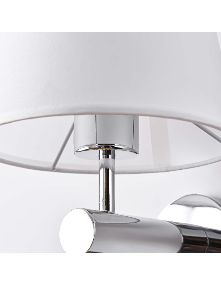 Wall lamps with lampshade - Light Prestige Tivoli wall lamp chrome E27 silver/white LP-1133/1W CH - product kolory-swiatla.pl 9