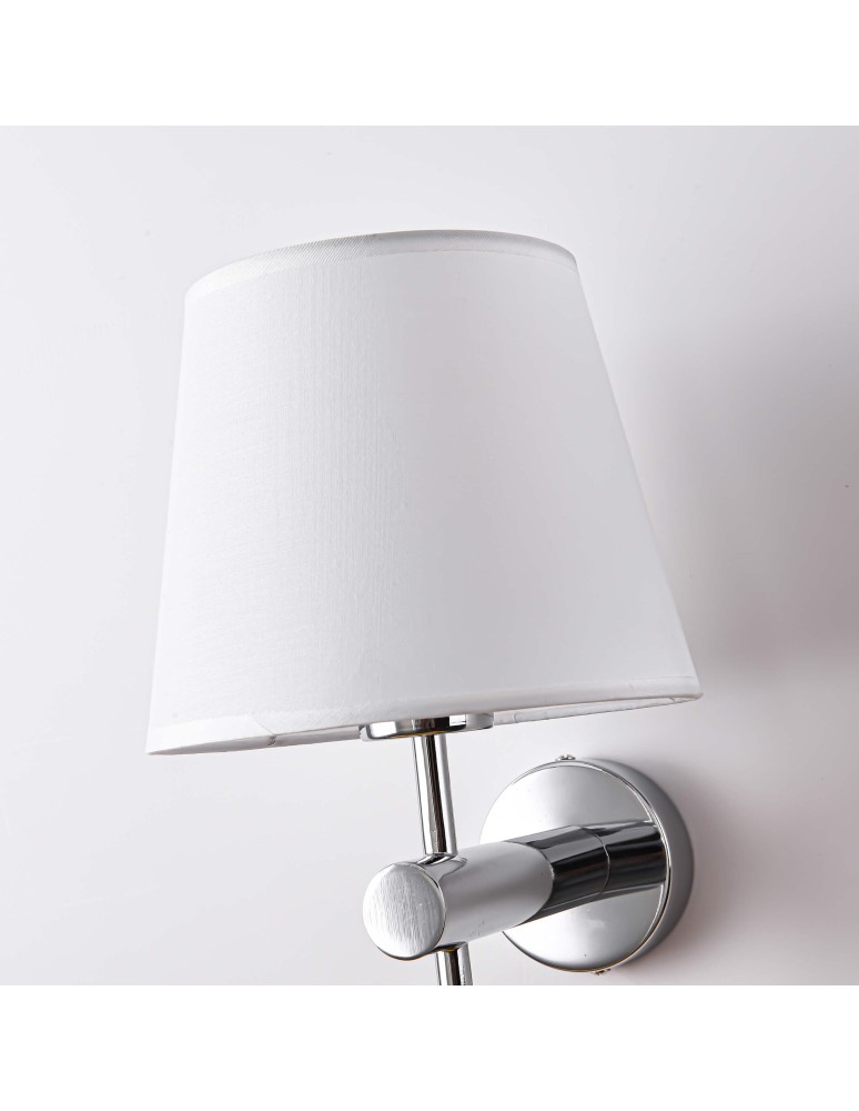 Wall lamps with lampshade - Light Prestige Tivoli wall lamp chrome E27 silver/white LP-1133/1W CH - product kolory-swiatla.pl 10