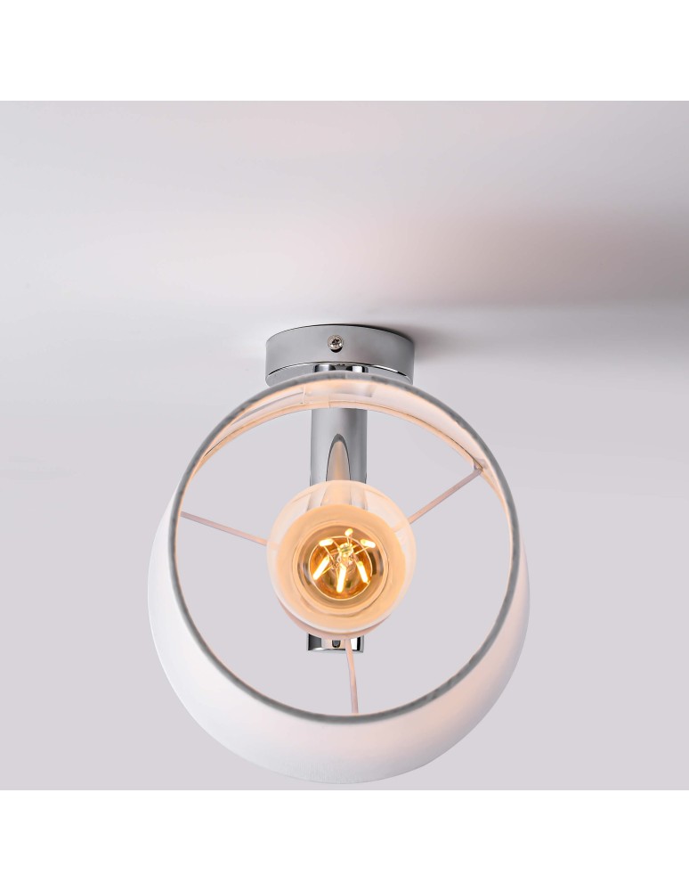 Wall lamps with lampshade - Light Prestige Tivoli wall lamp chrome E27 silver/white LP-1133/1W CH - product kolory-swiatla.pl 11