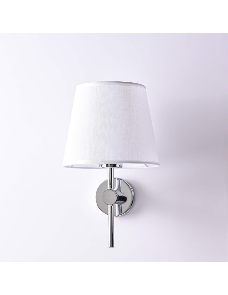 Wall lamps with lampshade - Light Prestige Tivoli wall lamp chrome E27 silver/white LP-1133/1W CH - product kolory-swiatla.pl 12