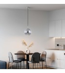 Glass pendant lamps - Light Prestige Palla pendant chrome E27 silver/transparent LP-2844/1P CH - product 2