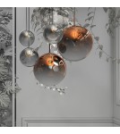 Glass pendant lamps - Light Prestige Palla pendant chrome E27 silver/transparent LP-2844/1P CH - product 3