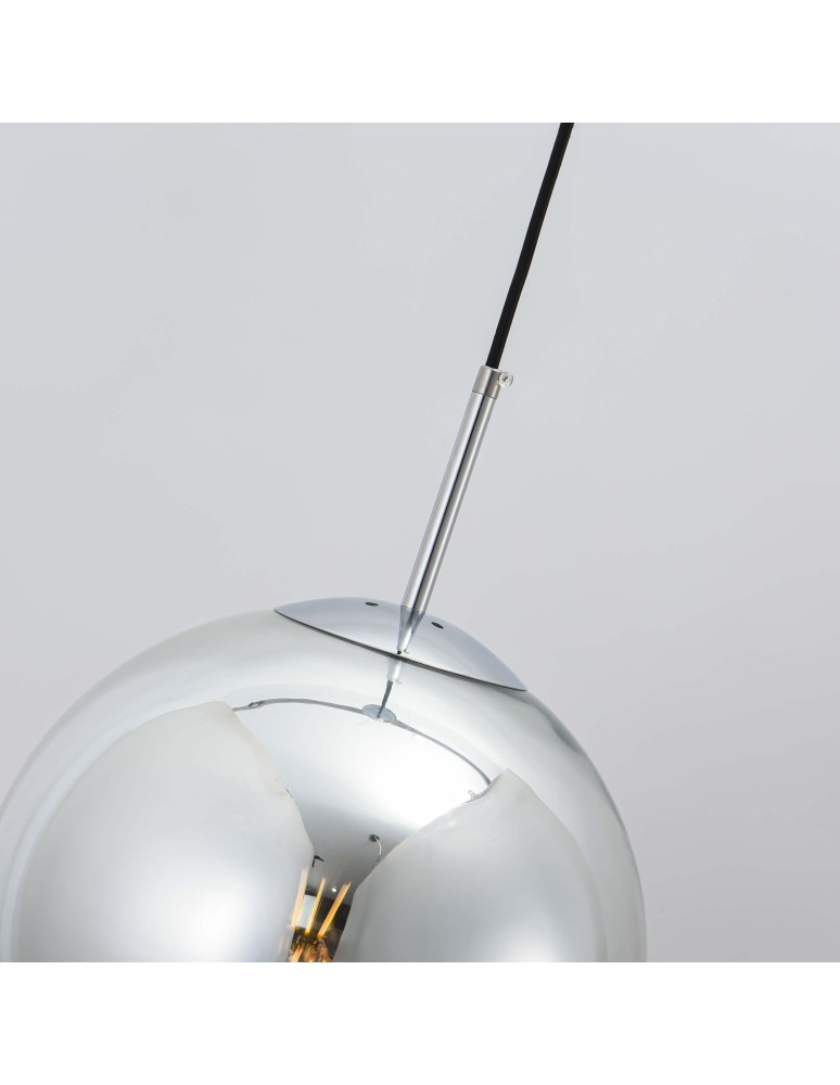 Glass pendant lamps - Light Prestige Palla pendant chrome E27 silver/transparent LP-2844/1P CH - product kolory-swiatla.pl 4