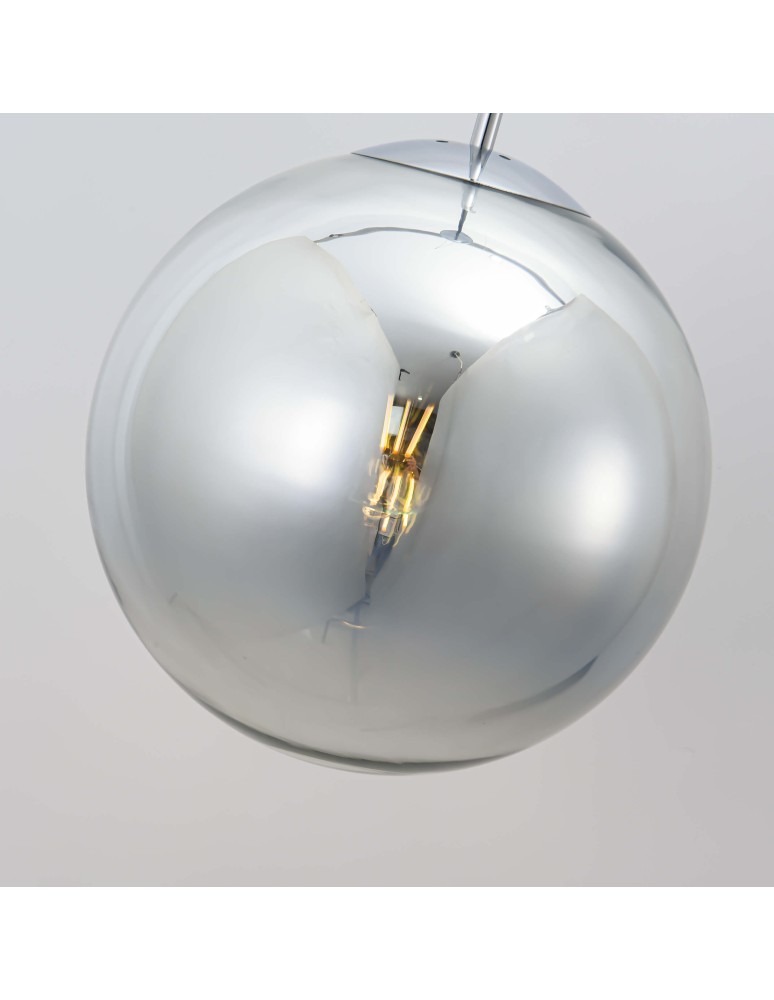 Glass pendant lamps - Light Prestige Palla pendant chrome E27 silver/transparent LP-2844/1P CH - product kolory-swiatla.pl 5