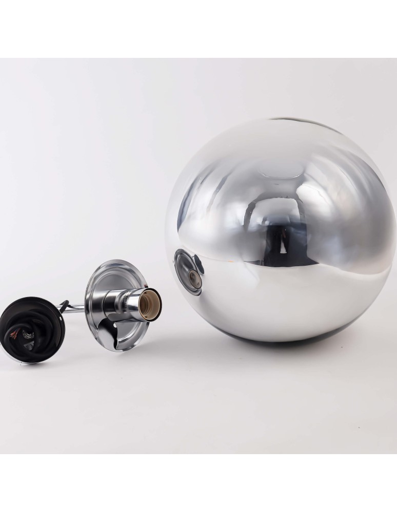 Glass pendant lamps - Light Prestige Palla pendant chrome E27 silver/transparent LP-2844/1P CH - product kolory-swiatla.pl 7