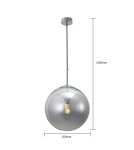 Glass pendant lamps - Light Prestige Palla pendant chrome E27 silver/transparent LP-2844/1P CH - product 12