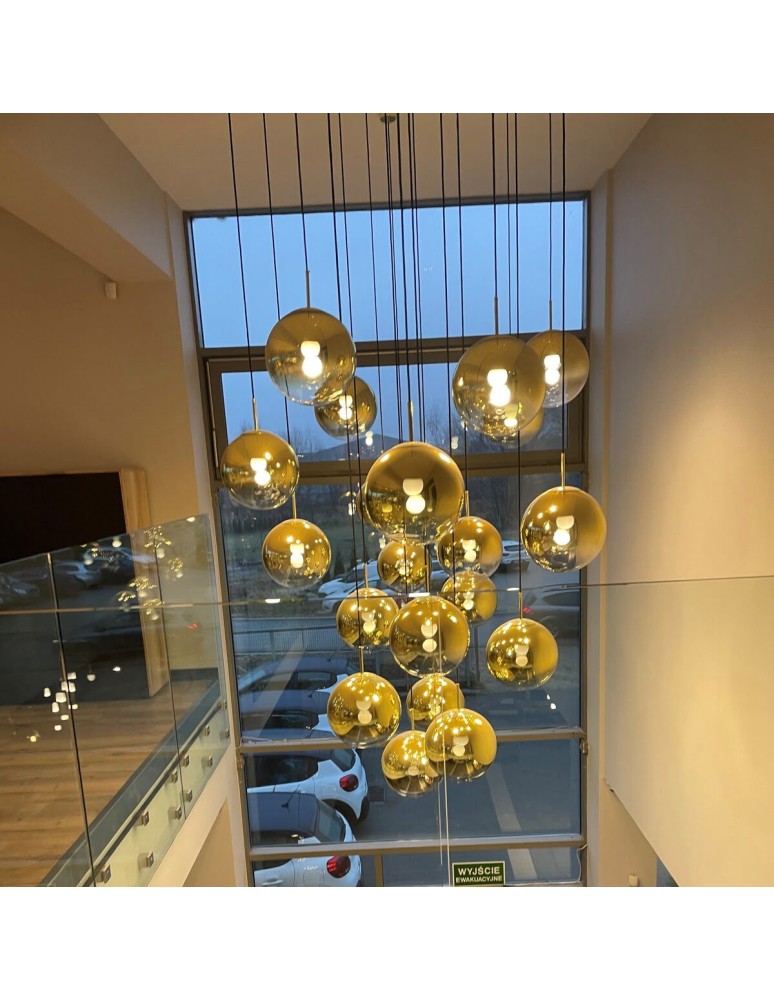 Glass pendant lamps - Light Prestige Palla pendant gold E27 gold/transparent LP-2844/1P GD - product kolory-swiatla.pl 3