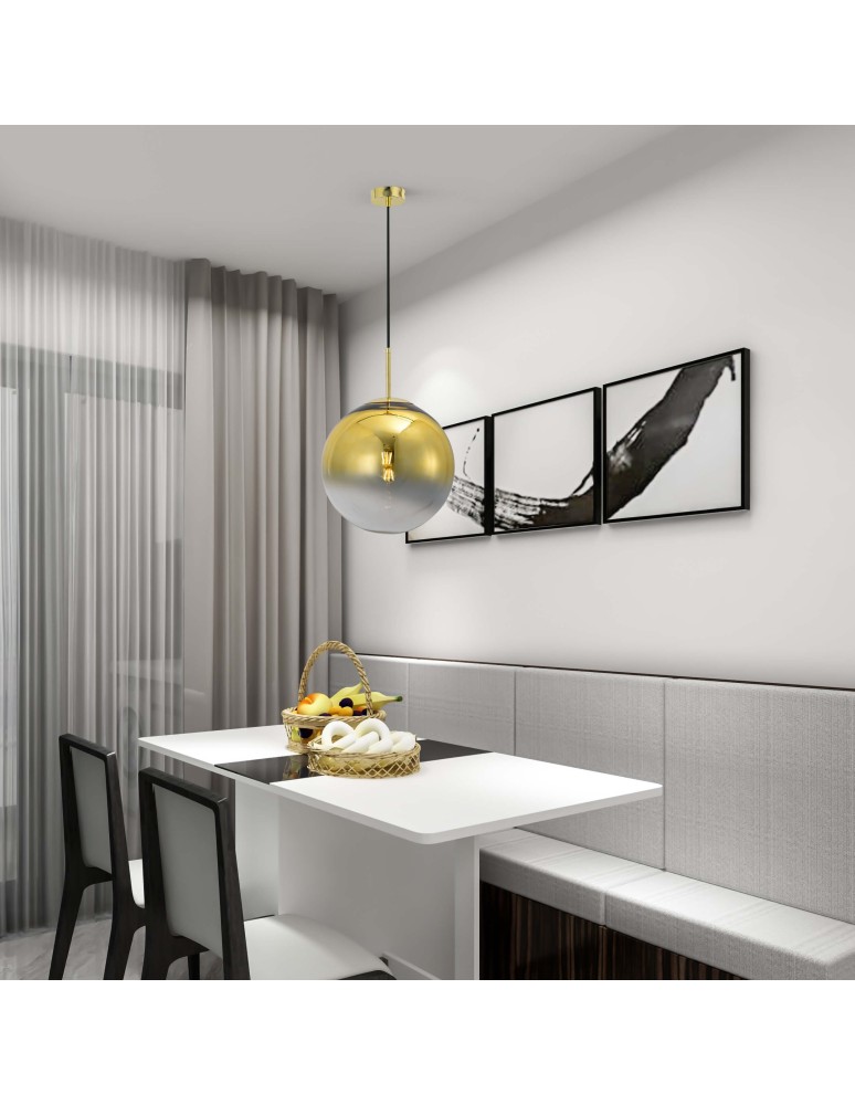 Glass pendant lamps - Light Prestige Palla pendant gold E27 gold/transparent LP-2844/1P GD - product kolory-swiatla.pl 4
