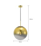 Glass pendant lamps - Light Prestige Palla pendant gold E27 gold/transparent LP-2844/1P GD - product 15