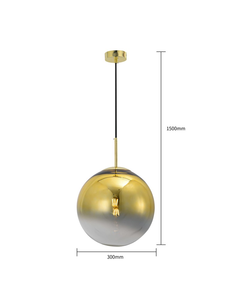 Glass pendant lamps - Light Prestige Palla pendant gold E27 gold/transparent LP-2844/1P GD - product kolory-swiatla.pl 15