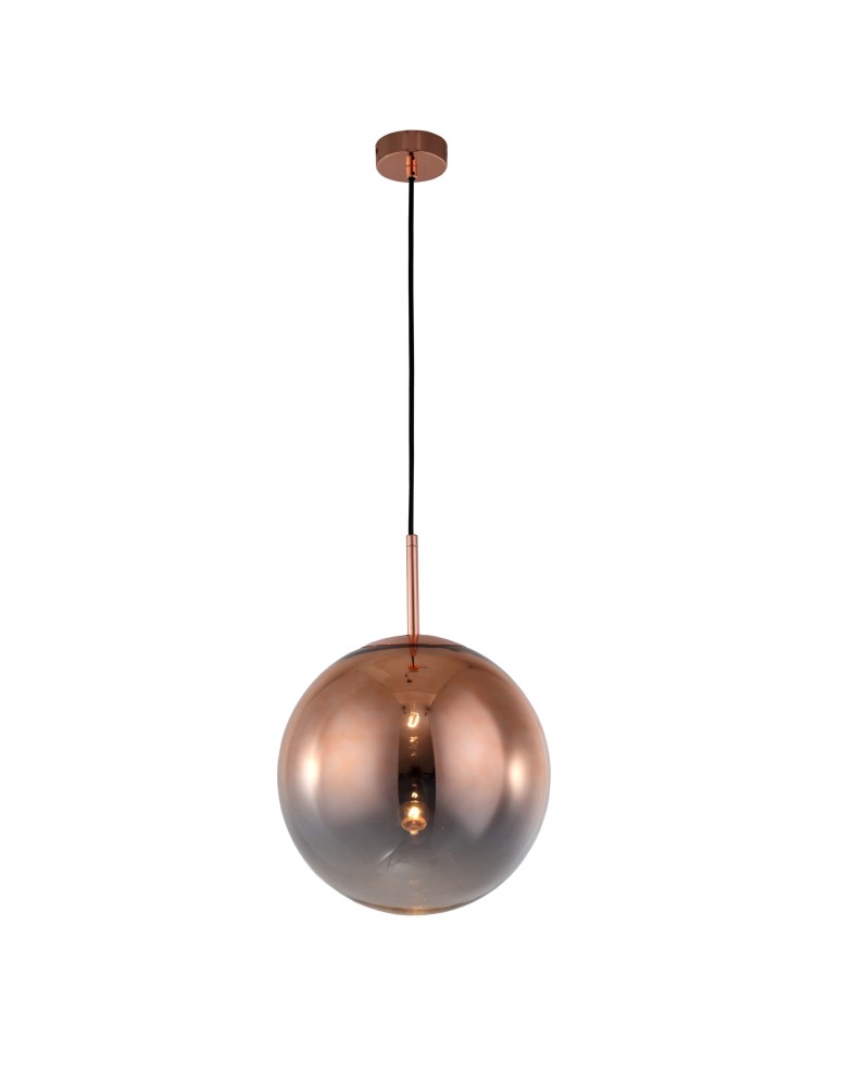 Glass pendant lamps - Light Prestige Palla copper pendant E27 copper/transparent LP-2844/1P MI - product kolory-swiatla.pl 1