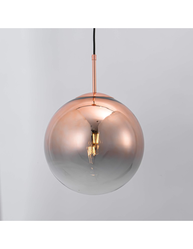 Glass pendant lamps - Light Prestige Palla copper pendant E27 copper/transparent LP-2844/1P MI - product kolory-swiatla.pl 4