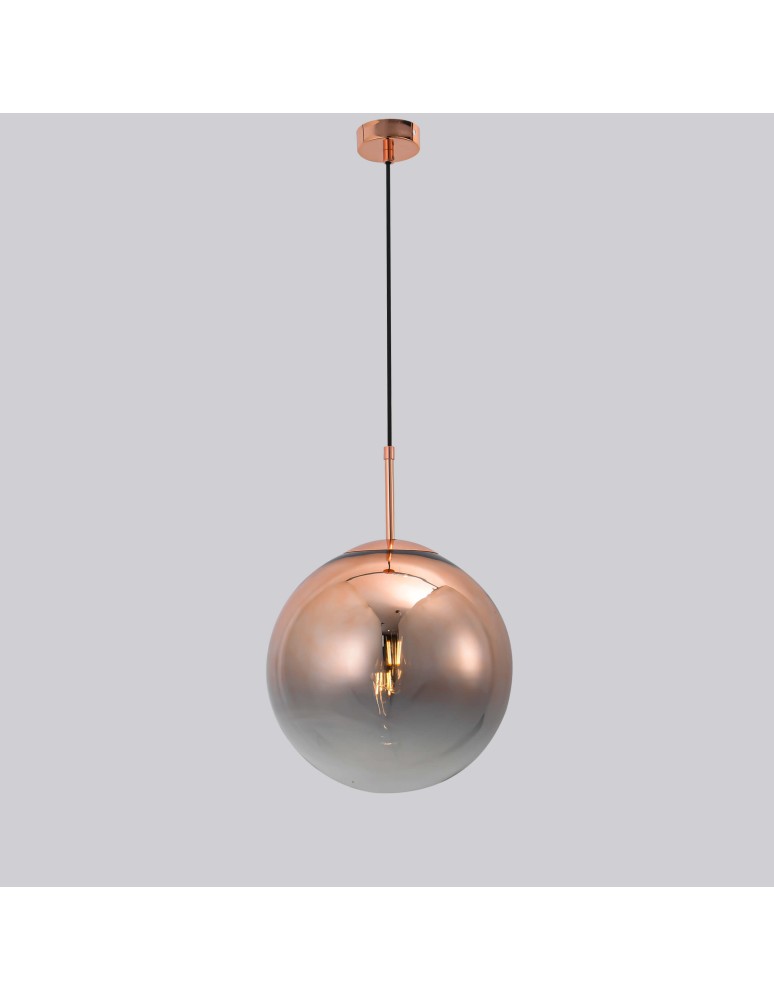 Glass pendant lamps - Light Prestige Palla copper pendant E27 copper/transparent LP-2844/1P MI - product kolory-swiatla.pl 5