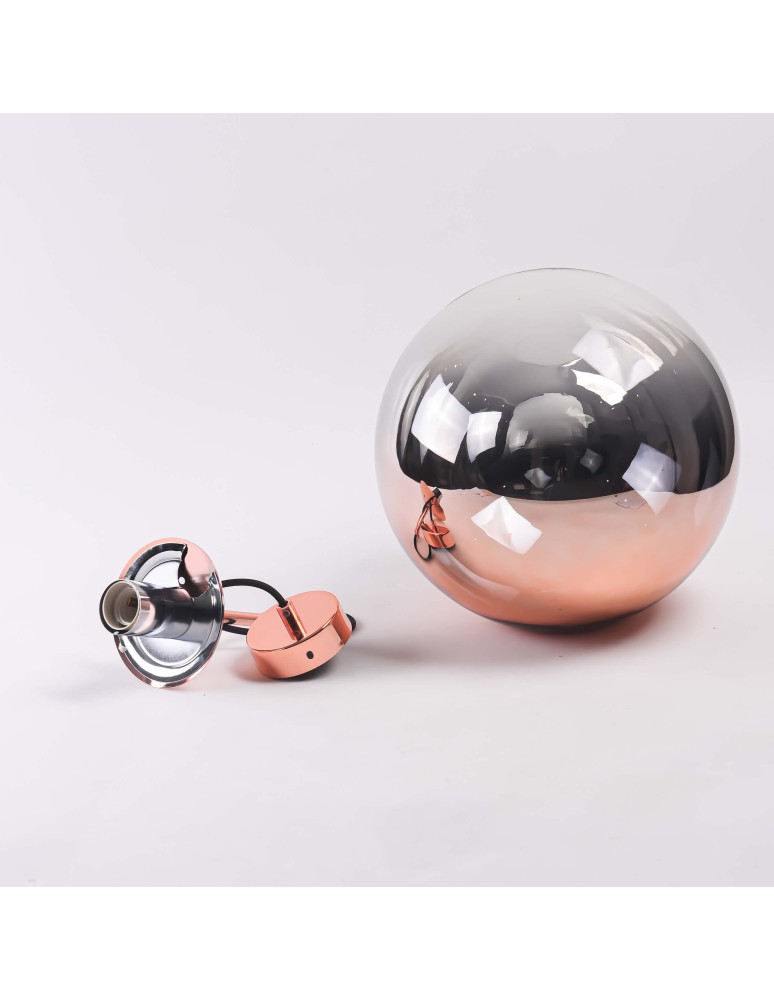 Glass pendant lamps - Light Prestige Palla copper pendant E27 copper/transparent LP-2844/1P MI - product kolory-swiatla.pl 6