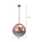 Glass pendant lamps - Light Prestige Palla copper pendant E27 copper/transparent LP-2844/1P MI - product 12