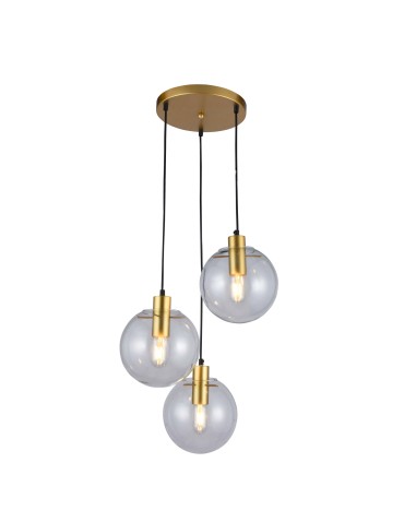 Light Prestige Puerto 3 pendant gold E27 gold / transparent LP-004/3P GD