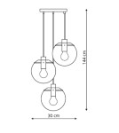 Pendant lamps - Light Prestige Puerto 3 pendant gold E27 gold / transparent LP-004/3P GD - product 3