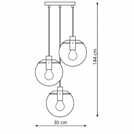 Light Prestige Puerto 3 wisząca złota E27 złoty / transparentny LP-004/3P GD