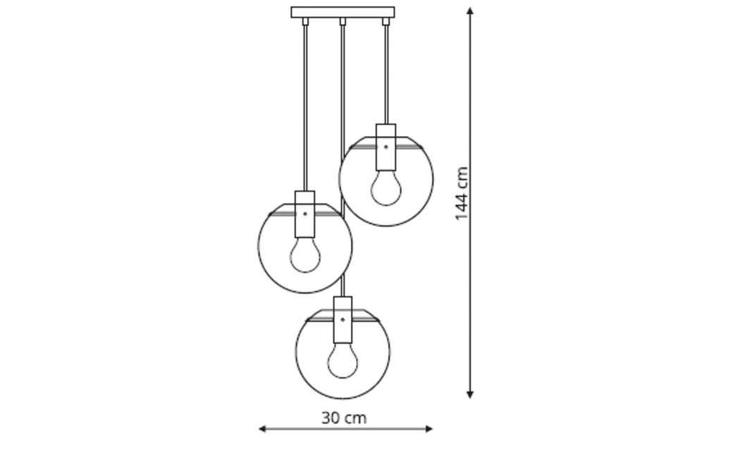 Light Prestige Puerto 3 wisząca złota E27 złoty / transparentny LP-004/3P GD