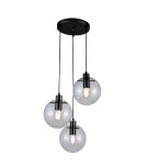 Pendant lamps - Light Prestige Puerto 3 pendant black E27 black / transparent LP-004/3P BK - product 1