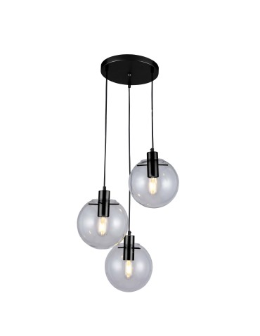Light Prestige Puerto 3 pendant black E27 black / transparent LP-004/3P BK