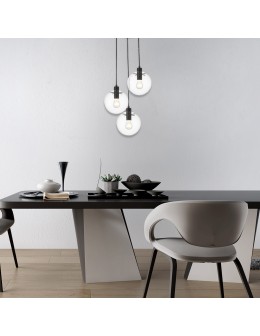 Light Prestige Puerto 3 wisząca czarna E27 czarny / transparentny LP-004/3P BK - produkt 2