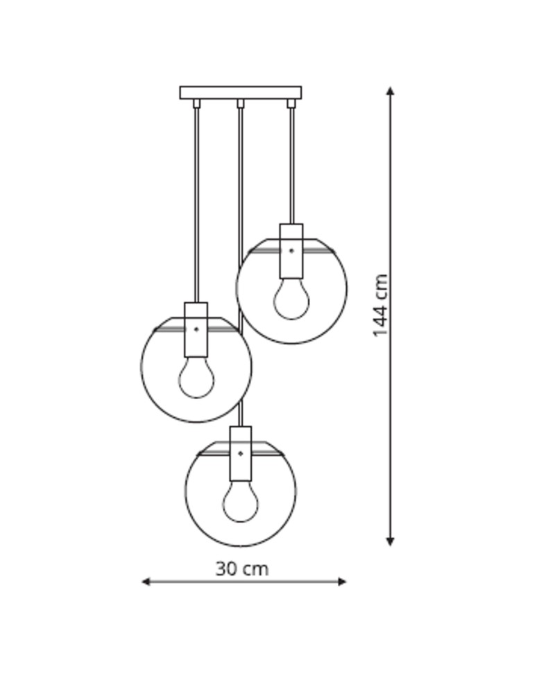 Pendant lamps - Light Prestige Puerto 3 pendant black E27 black / transparent LP-004/3P BK - product kolory-swiatla.pl 6