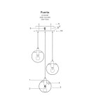 Pendant lamps - Light Prestige Puerto 3 pendant black E27 black / transparent LP-004/3P BK - product 7