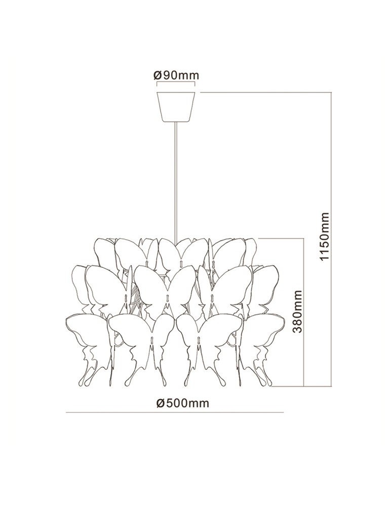 Children's pendant lamps - Light Prestige Farfalla 1 pendant white E27 white LP-3439/1P white - product kolory-swiatla.pl 4